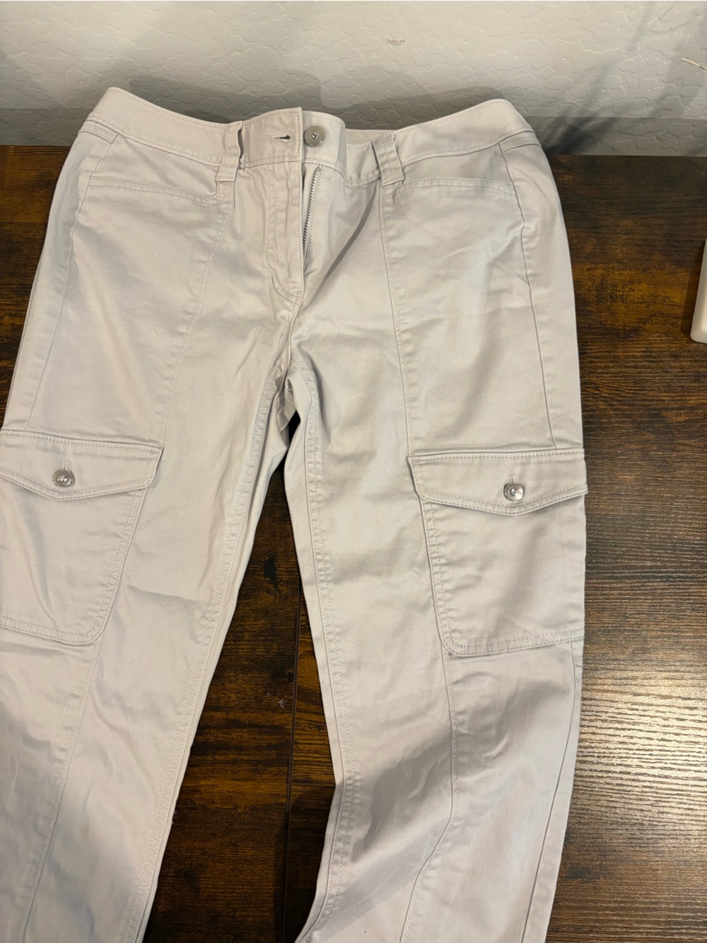 Women’s  White Cargo Pants - Classic Utility Style
